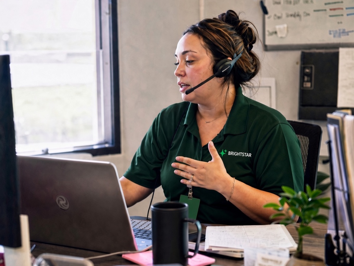 BrightStar customer service representative on a confirmation call
